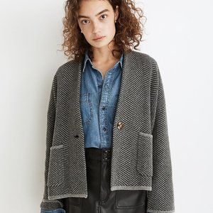 Madewell - Herringbone Crop Sweater Jacket - Small